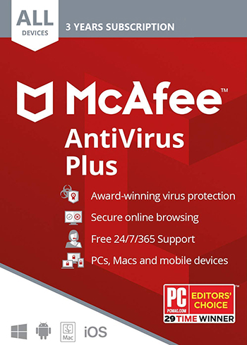 McAfee AntiVirus Plus 2021 10 Devices 3 Years Digital CD Key