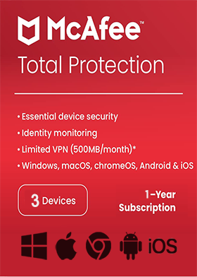 McAfee Total Protection 2023 Multi 3 Devices 1 Year  Key Global