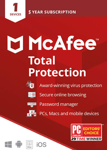 McAfee Total Protection 2021 1 Device 5 Years
